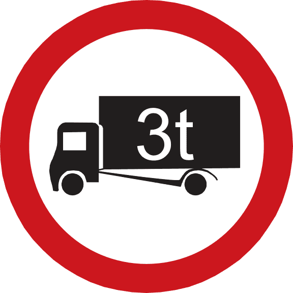 Maximum permitted weight is 3 tonnes.
