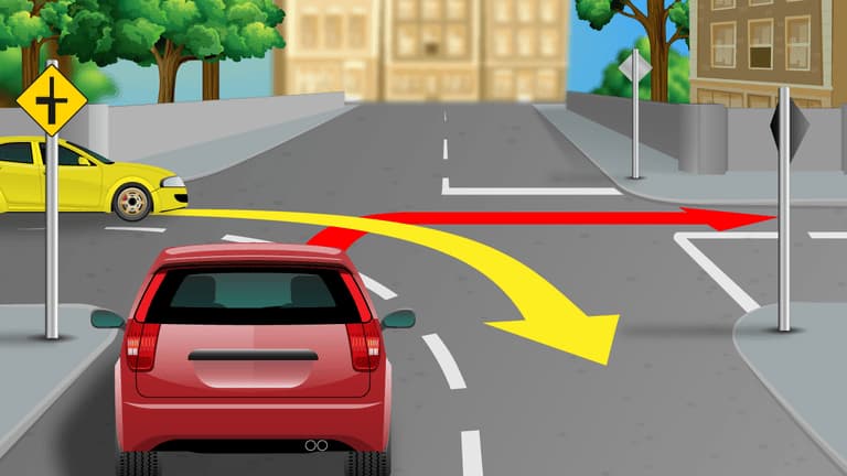 Reduce speed and prepare to stop if necessary.