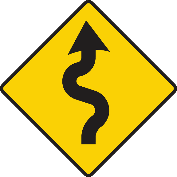 Series of dangerous bends ahead.