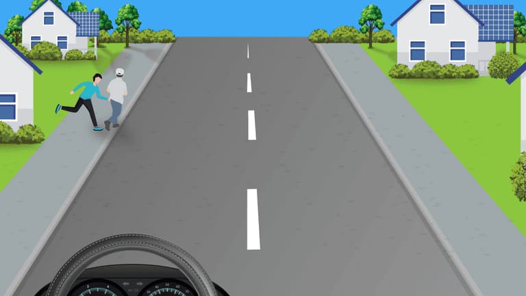 Reduce speed, drive cautiously and remain ready to brake.