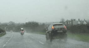Crosswinds may blow the rider into their path.