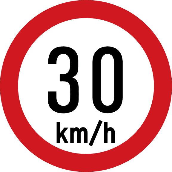 Maximum speed is 30 km/h.