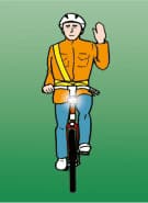 The cyclist intends to go straight on.