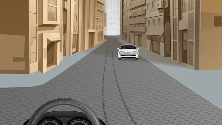 The road surface is uneven and road grip varies.