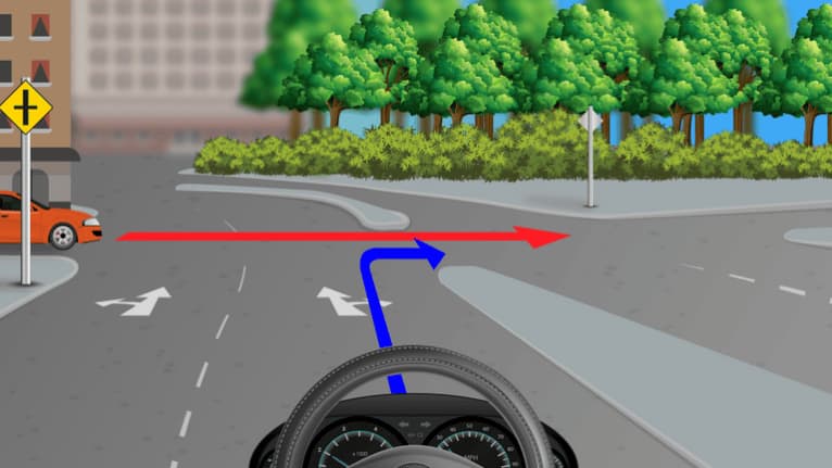 The driver may continue ahead with caution.