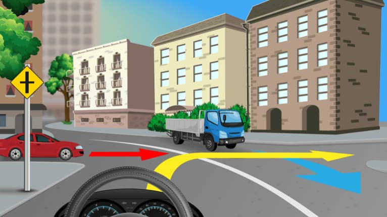 The driver may turn right.