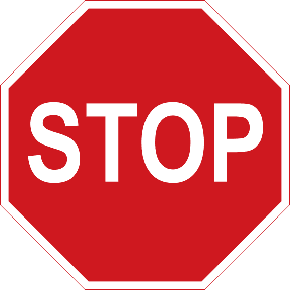 Stop at the sign.