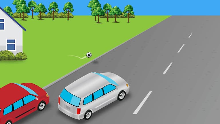 Reduce speed considerably and be ready to stop.