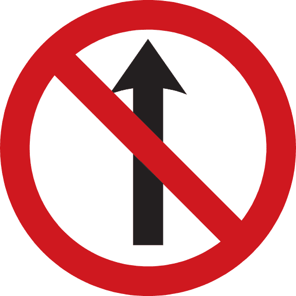 No entry ahead.