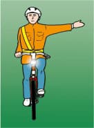 The cyclist intends to turn left.