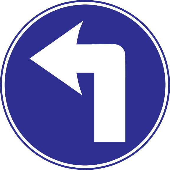 Turn left ahead.