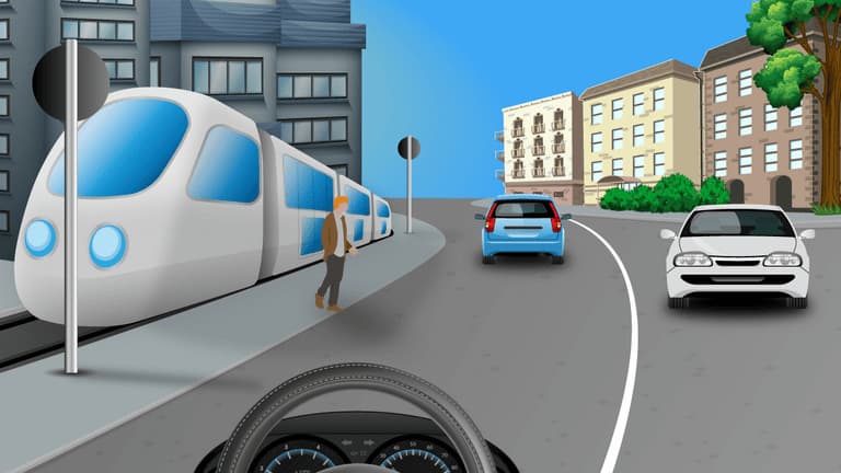 The pedestrian may leave the traffic island without paying attention.