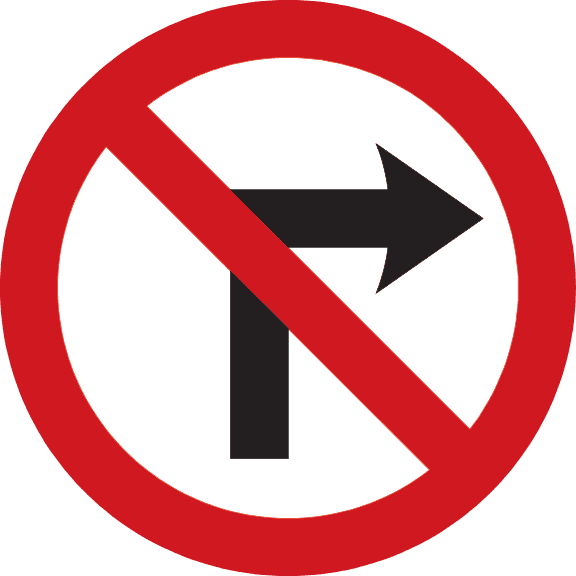 No right turn.