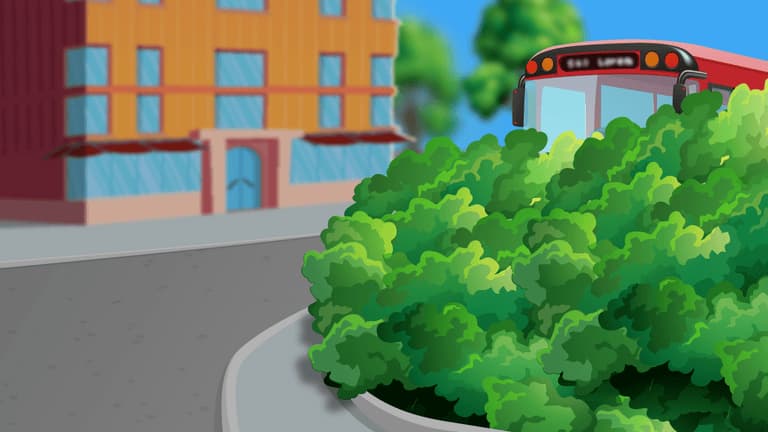 There may be a car hidden from view in front of the bus.