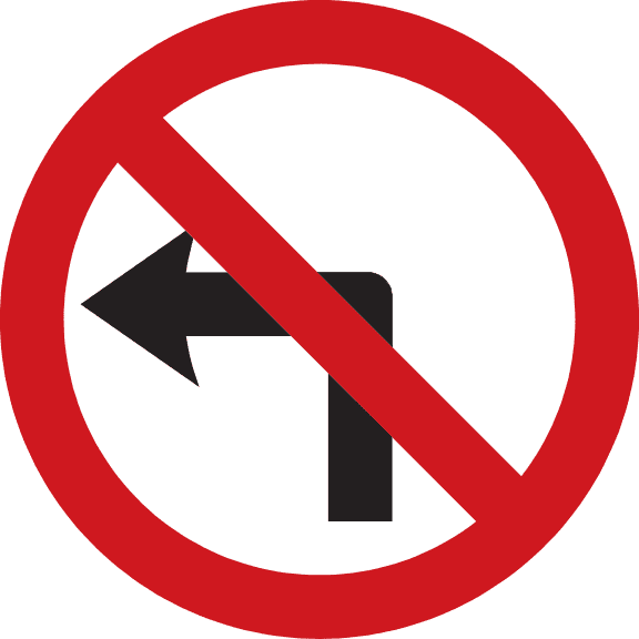 No left turn.