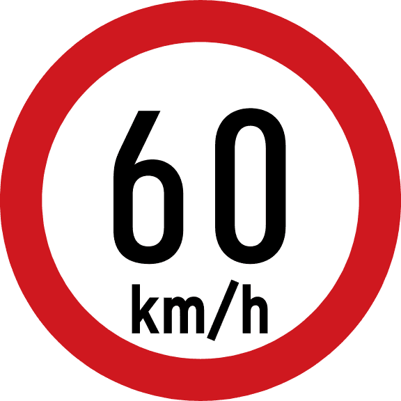 Maximum speed is 60 km/h.