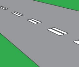 Continuous white lines ahead.