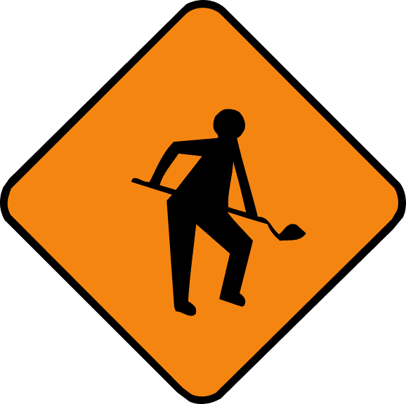 Roadworks ahead.