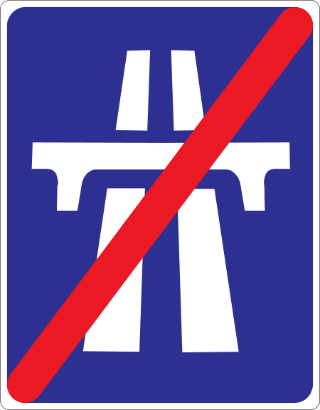 End of motorway.