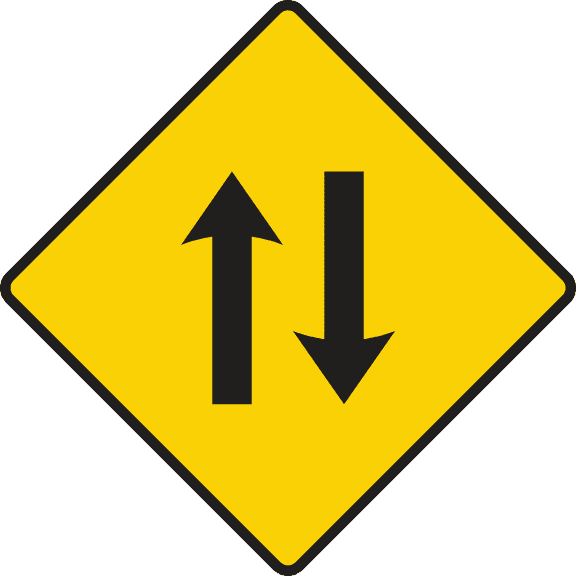 Two-way traffic ahead.