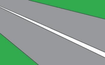 All traffic must keep to the left of the white line.