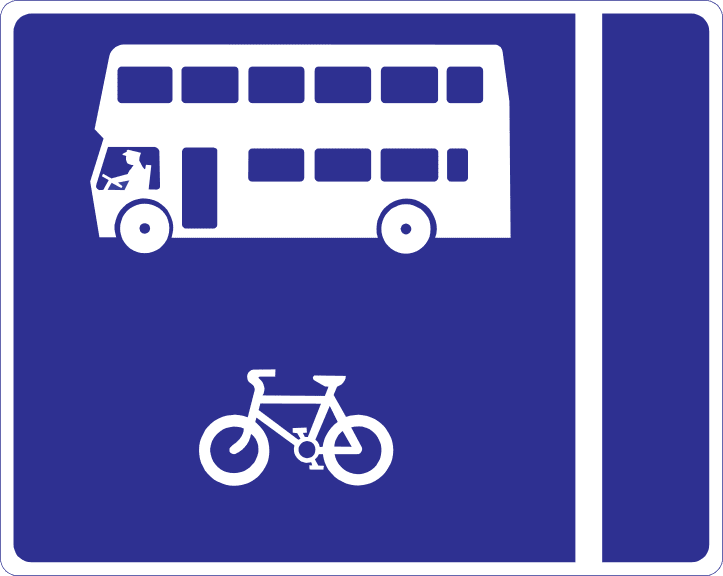 With-flow bus and cycle lane on left.