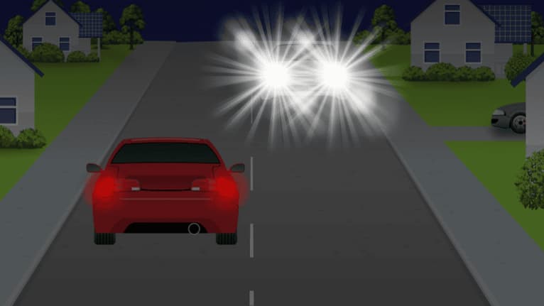 Look to the left-hand edge (nearside) of the roadway and slow down if necessary.