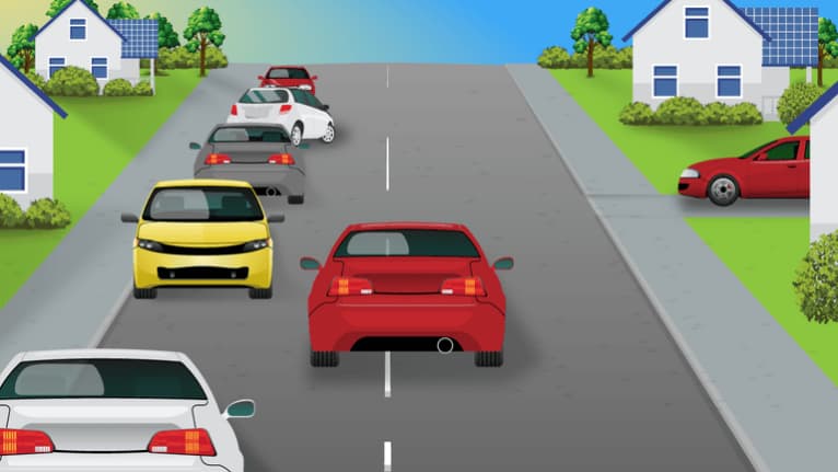 The driver’s field of view is not good enough to allow safe overtaking.