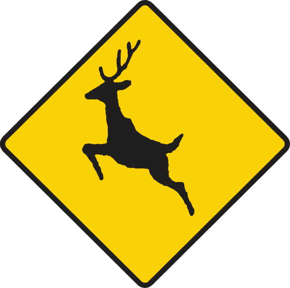 Deer or wild animals ahead.