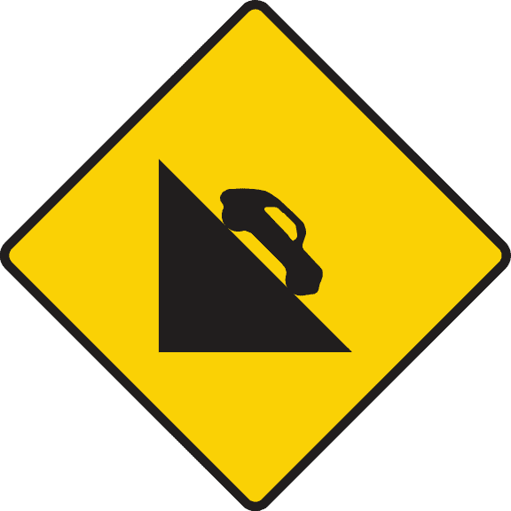 Steep descent ahead.
