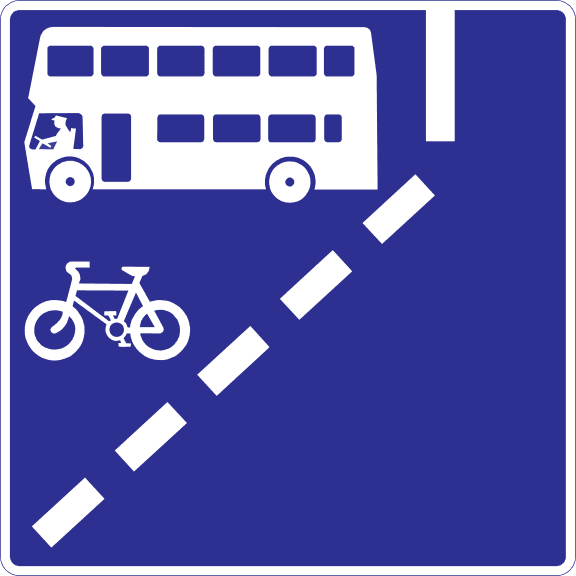With-flow bus and cycle lane ahead on left.